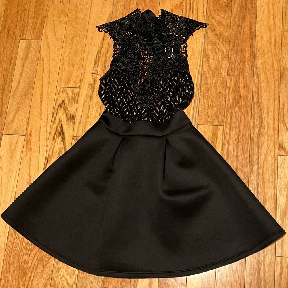 Black and gold dress with lace